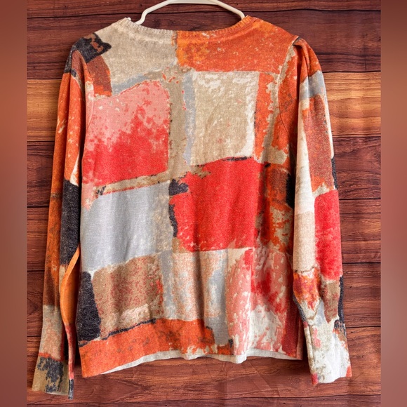 NIC+ZOE Women's Multicolor Patchwork Long Sleeve Top - Picture 3 of 8